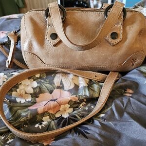 FRYE Mini Tan Barrel Bag